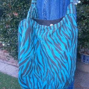 Blue zebra hobo bag